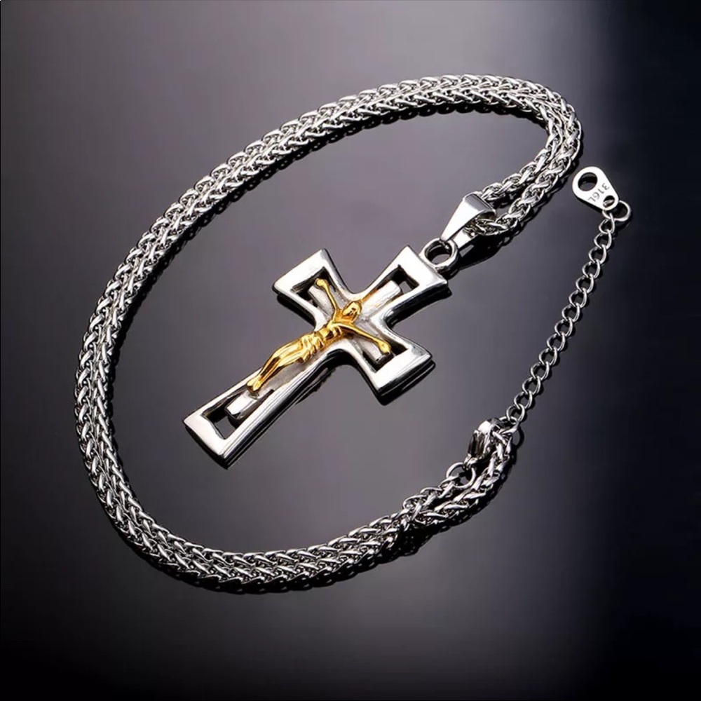 New unisex stainless steel cross necklace